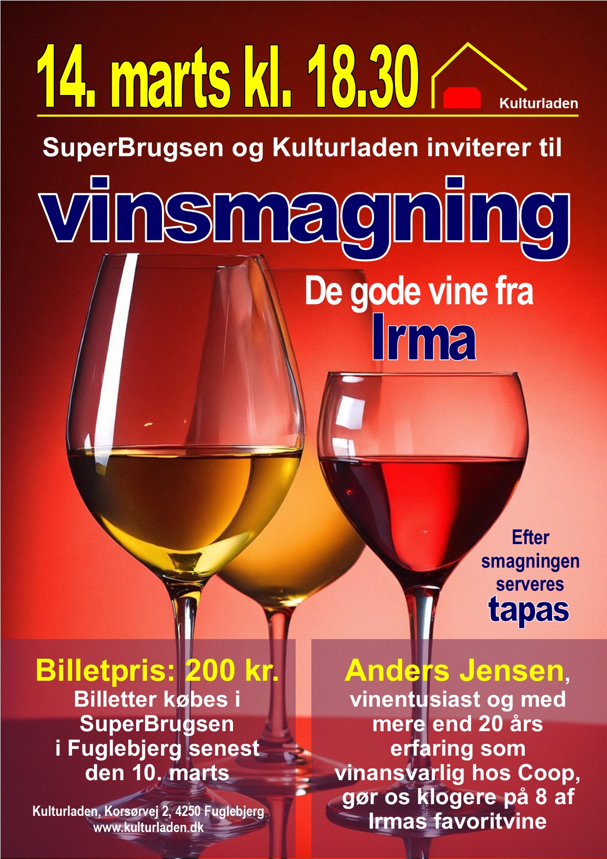 Vinsmagning marts plakat